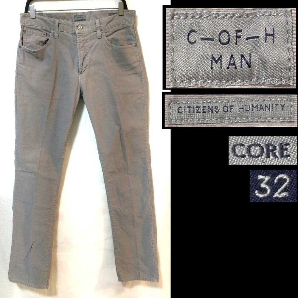 men Citizens of Humanity Slim Straight Leg Corduroy Jeans - Size 32 - only $85
